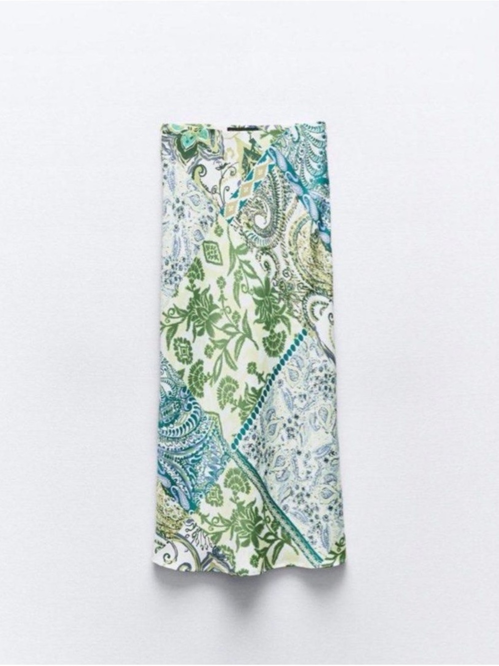 Zara Satin Printed Midi Skirt